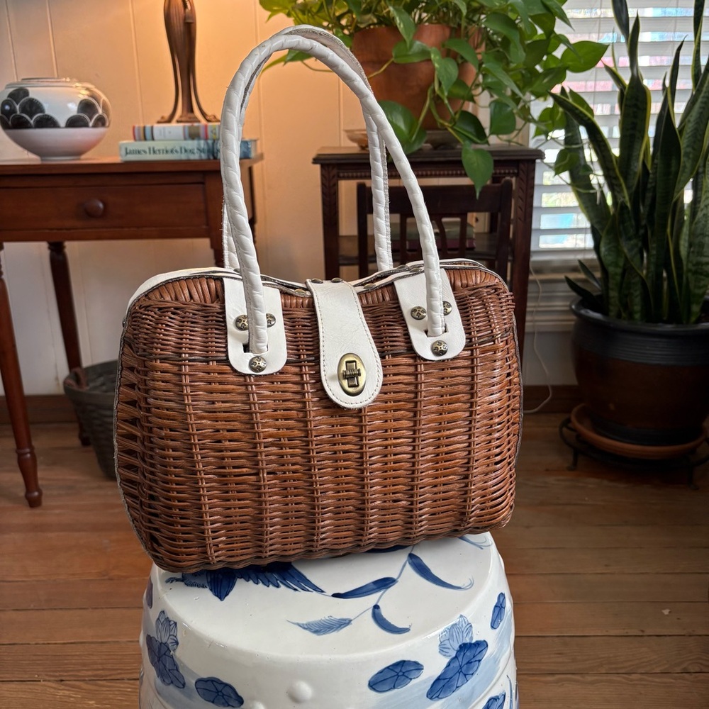 Patricia Nash Lucena Spring Wicker Twist Satchel